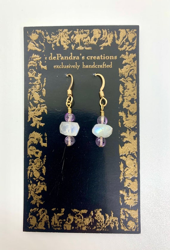 Amalie Rainbow Moonstone & Amethyst Earrings