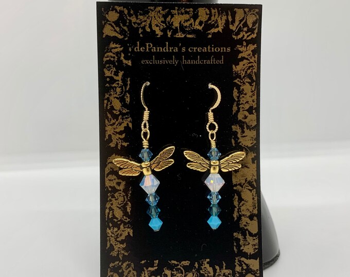 Libelle Austrian Crystal Dangle Earrings