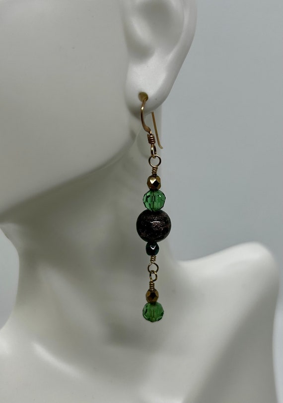 Beatrice Vintage Glass & Antique Crystal Earrings