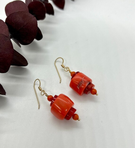 Chloe Genuine Coral Earrings