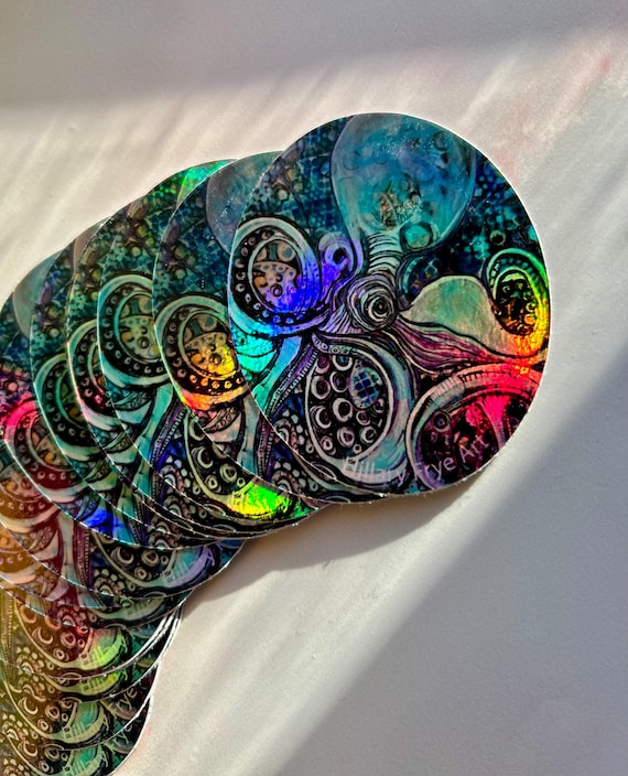 Hillary Frye Art Iridescent  Dahlia Sticker