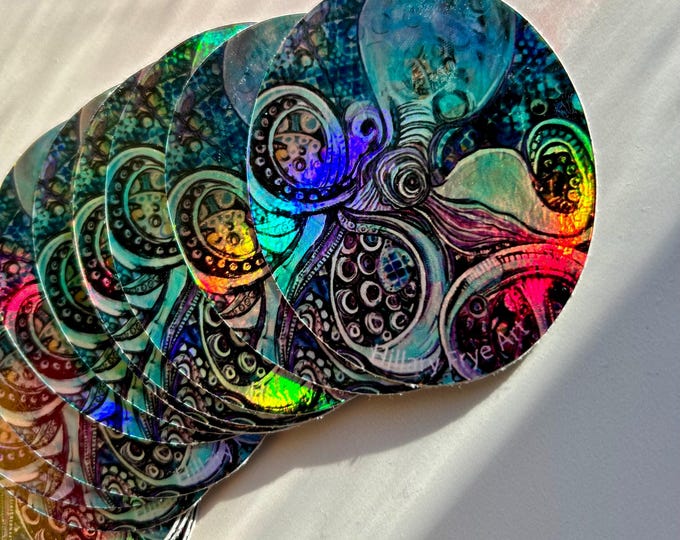 Hillary Frye Art Iridescent  Dahlia Sticker