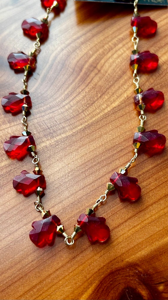 Austrian Crystal &  Glass  Necklace and Earring Set