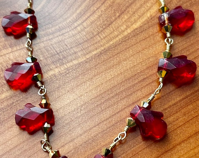 Austrian Crystal &  Glass  Necklace and Earring Set