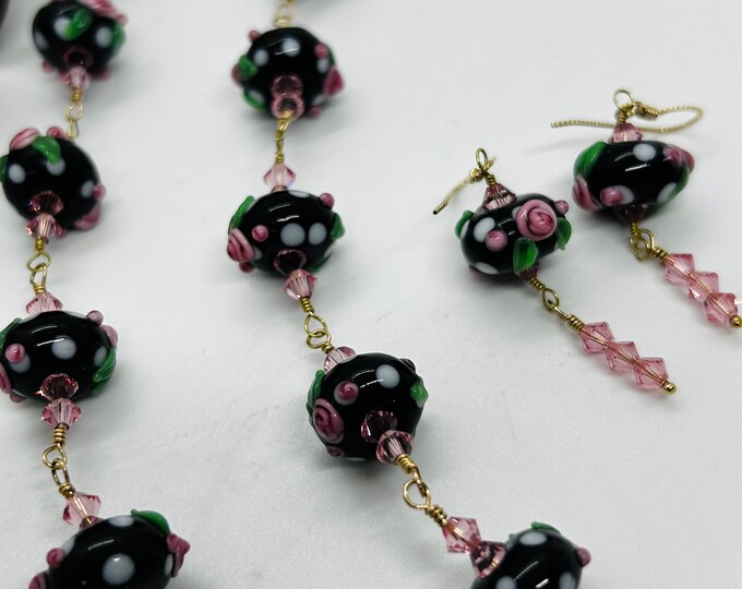Honora’s Bouquet Lamp-worked glass & Austrian Crystal beads