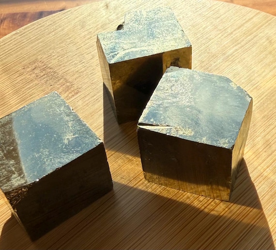 Natural Pyrite Cube | 1” Metallic Pyrite Crystal Cube | Collector Mineral Specimen | Grounding Stone | Fool’s Gold