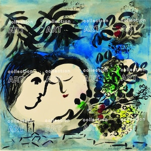 Marc Chagall Lovers wandkunst meesterwerk print hoge resolutie reproductie van beeldende kunst thuis wanddecoratie