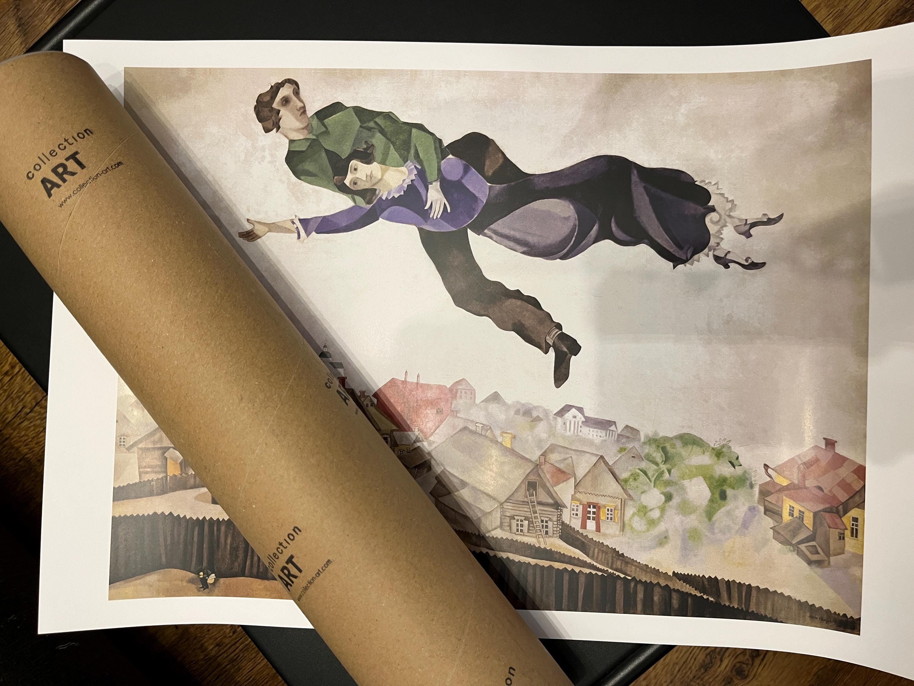 Marc Chagall Over the Town Wall Art Masterpiece Print High