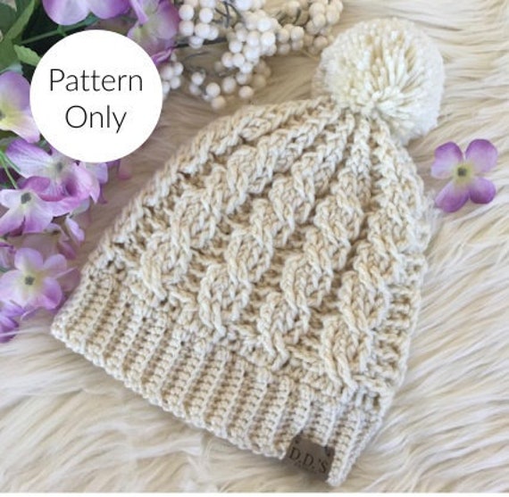 Alyssa Crochet Cable Hat - Etsy Australia