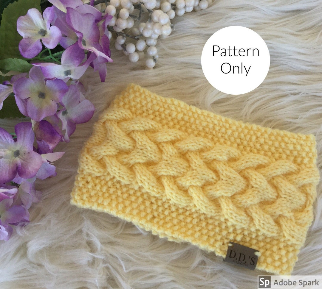 Interweave Cable Ear Warmer PATTERN, Ear Warmers, Knitted Ear Warmers