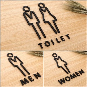 Restroom Sign - Toilet Sign - WC Sign - Men's Room Sign - Women's Room Sign