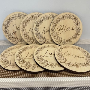 Personalized Coasters - Wooden Coasters - Custom Wedding Coasters - Guest Name Coaster
