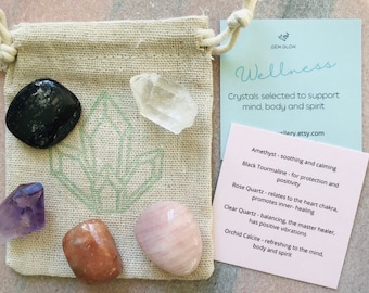 Crystals | Healing Crystals Kit | WELLNESS | Crystals Gift Set | Crystals for Wellness | Crystals Set UK