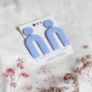 M A D O sky blue ~ favorite statement earrings ~ handmade unique pieces as a gift idea
