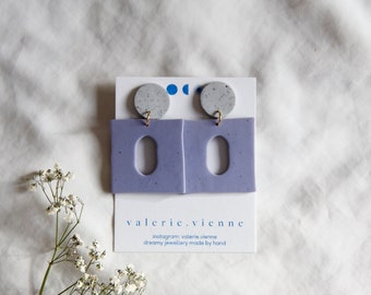 S U S A lilac-granite ~ Statement Earrings in geometric shape ~ Gift idea Mother's Day/girlfriend, each one unique