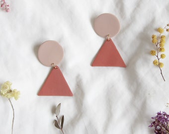 S I L V I A  - couleur terracotta ~ Collab Analog imperfections x valerievienne  Polymerton Statement Ohrringe modern und federleicht