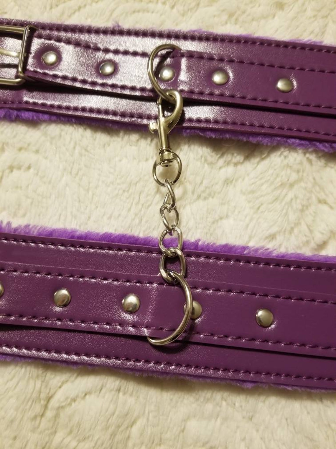 Mature BDSM Purple Faux Leather Handcuffspurple Handcuffs Etsy UK