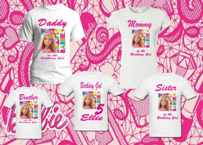 BARBIE birthday girl matching birthday family t-shirts custom | Etsy
