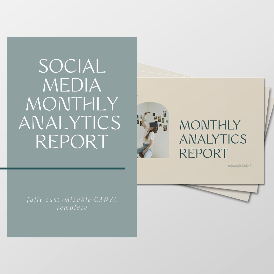 Monthly Social Media Analytics Report Template | Customizable Canva ...