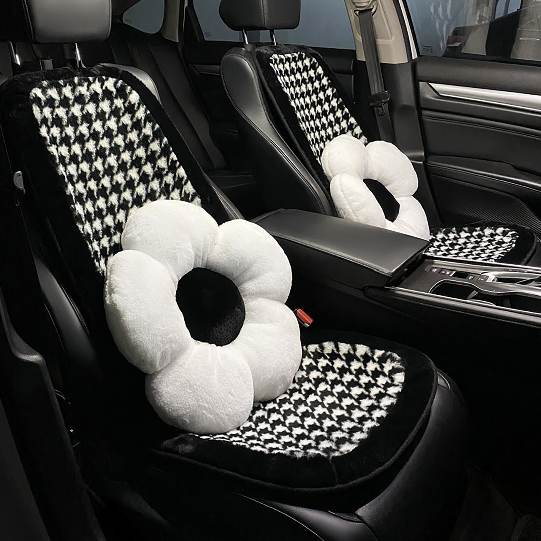 Houndstooth Car Seat Pad Car Seat Cushion Plush Car - Etsy