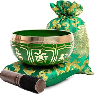 Tibetan Singing Bowl Set - Easy To Play for Beginners - Authentic Handcrafted Mindfulness Meditation Holistic Sound 7 Chakra Healing Gift...