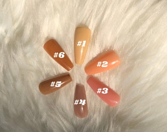 Nude Nails - White, Pink, Brown Nude Press Ons