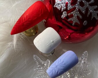 Matte Snowflake Nails