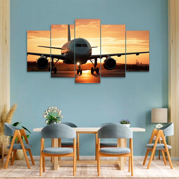 Airplane Large Wall Art Aircraft Photo Airbus Turbine Aviation Wall Decor Pictures Living room decor Gift for Boyfriend Man Fathers Day