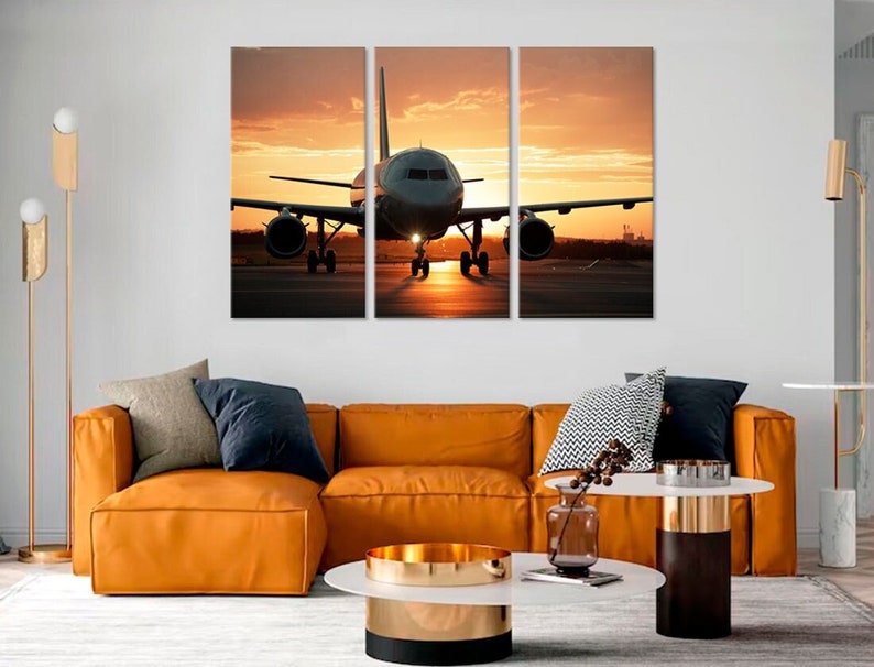 Airplane Large Wall Art Aircraft Photo Airbus Turbine Aviation Wall Decor Pictures Living Room