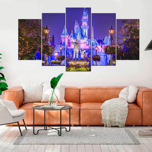 Castelo da Cinderela Disneylândia foto Desenho animado Jogo Filme Arte de parede Natal Presente de Natal Imagens modulares Impressão em tela