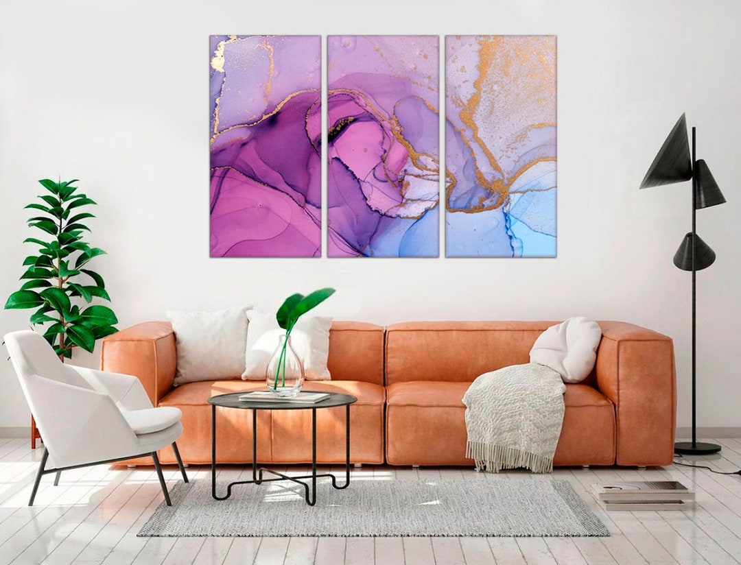 Colorful Abstract Wall Art Modern Print on Canvas Bright Squiggles ...