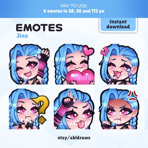 Jinx Emotes | League of Legends | Emotes for Twitch, Youtube and Discord!