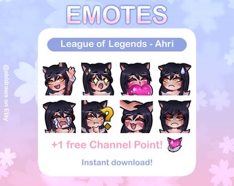 Ahri-emoties | Liga van legendes | Emotes voor Twitch, YouTube en Discord!