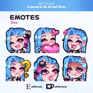 Jinx Emotes | League of Legends | Emotes for Twitch, Youtube and Discord!