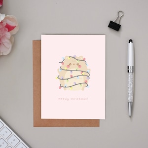 Carte de Noël de miaou | Jolies cartes de Noël, Cartes de vœux, Carte de Noël rigolote, Cartes de Noël chat, Cartes petit chat, Cadeaux pour les amoureux des chats