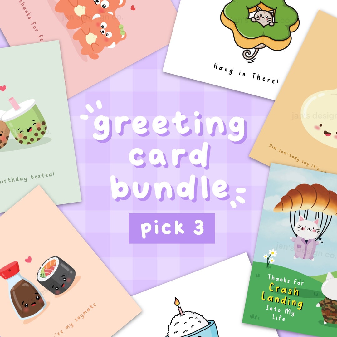 Greeting Card Bundle | Cute Greeting Cards, Greeting Card Pack ...