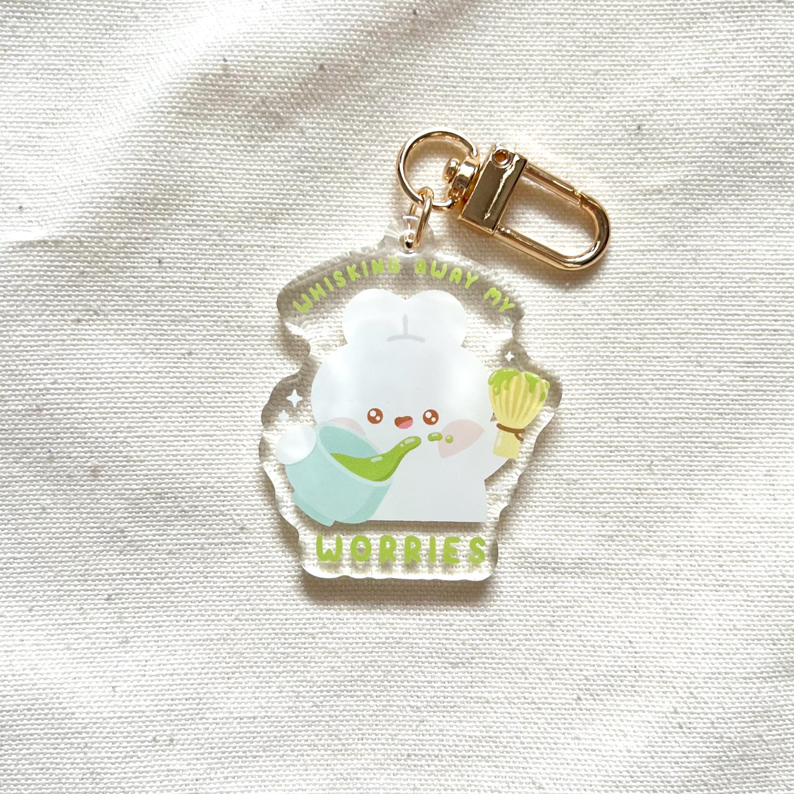 Whisking Away My Worries Keychain (Single-Sided) | Cute Matcha Keychains, Matcha Lover, Cute Matcha Gifts, Matcha Accessories, Cute Keychain