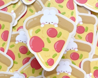 Pizza Bunny Sticker | MATTE, Cute Asian Stickers, Fast Food Stickers, Kawaii Stickers, Waterproof Stickers for Laptop, Water Bottle