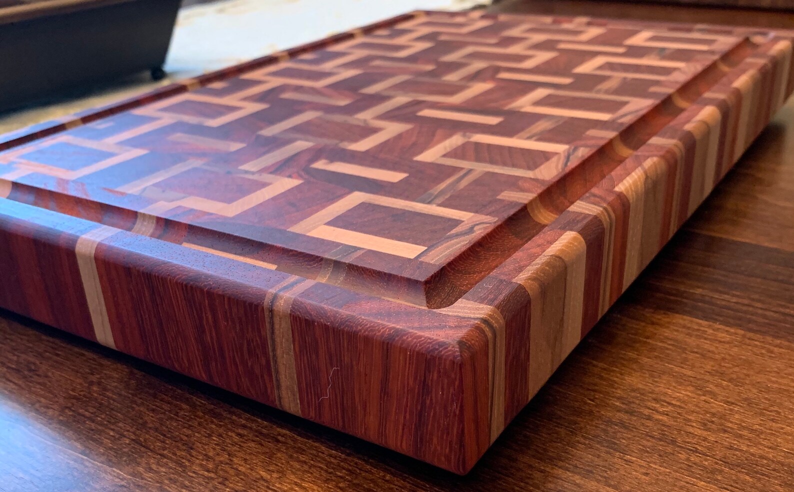 End Grain Cutting Board With Juice Groove Etsy