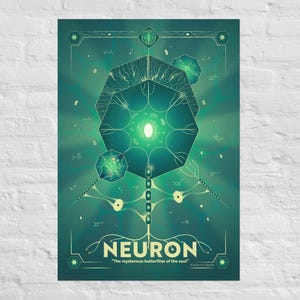 Neuron Poster / Ramon y Cajal / Brain Wall art / Synapse Cell Anatomy Poster Neuroscience Neurology Science Medical Biology Gifts