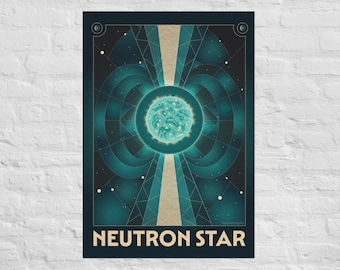 Neutron Star Art Print | Space Exploration, Retro Futuristic Deco