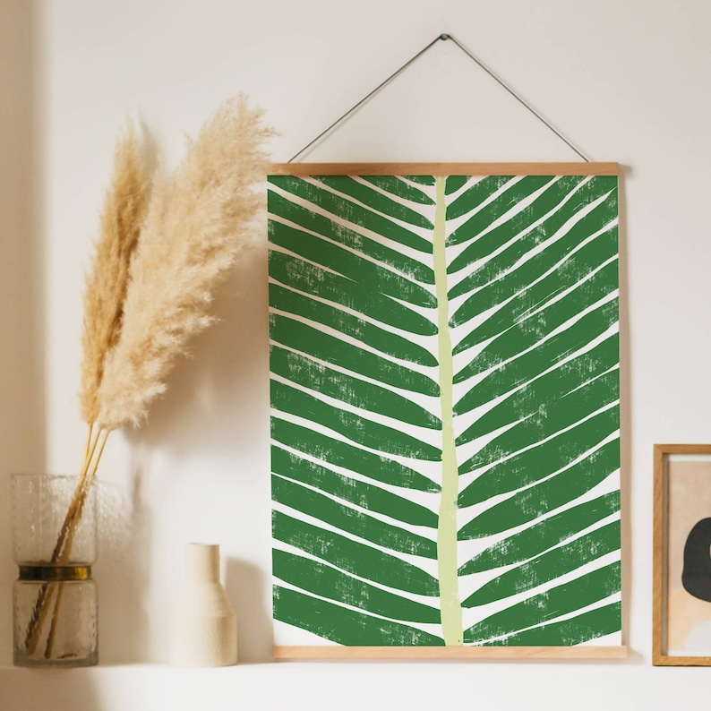 Palm Leaf Wall Art Palm Tree Wall Art Palm Tree Leaves Palm Etsy