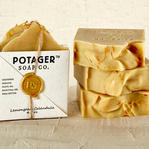 ALL NATURAL SOAP by Potager Pick Your Scent 4.5oz Bar of Cold Process Soap Made with Certified Organic Ingredients image 5