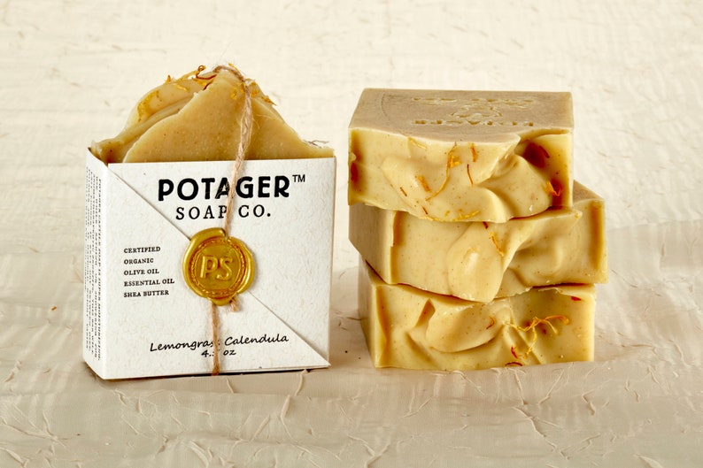 ALL NATURAL SOAP by Potager Pick Your Scent 4.5oz Bar of Cold Process Soap Made with Certified Organic Ingredients image 5