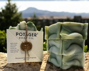 1 Bar Rosemary Lemongrass Soap | Organic | Handmade | Wrapped