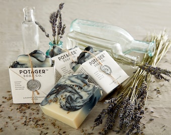 1 Bar Lavender Charcoal Soap: Handmade Vegan Castile Soap