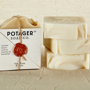 ALL NATURAL SOAP by Potager Pick Your Scent 4.5oz Bar of Cold Process Soap Made with Certified Organic Ingredients image 3