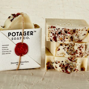 ALL NATURAL SOAP by Potager Pick Your Scent 4.5oz Bar of Cold Process Soap Made with Certified Organic Ingredients image 7