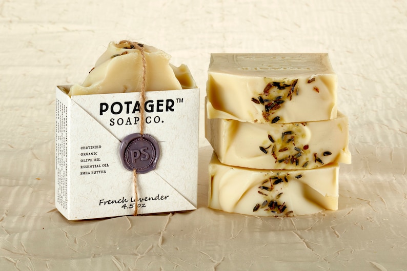 ALL NATURAL SOAP by Potager Pick Your Scent 4.5oz Bar of Cold Process Soap Made with Certified Organic Ingredients image 4