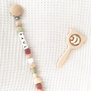 Personalized pacifier attachment boy girl/Personalized pacifier attachment/Gift personalized birth boy girl